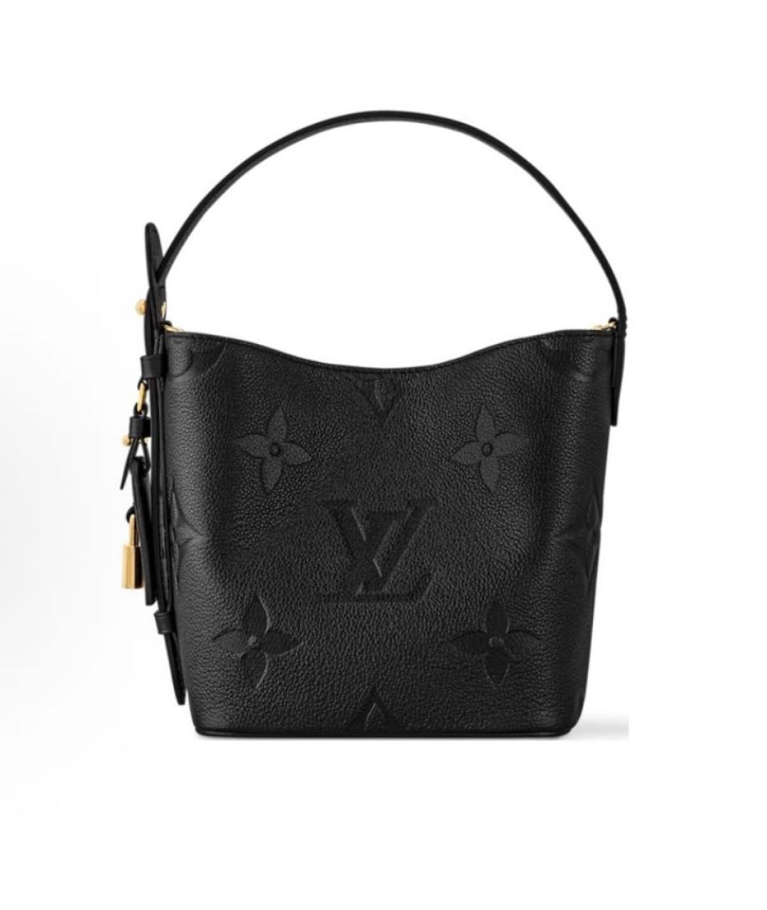 LOUIS VUITTON Черная кожаная сумка тоут, фото 5