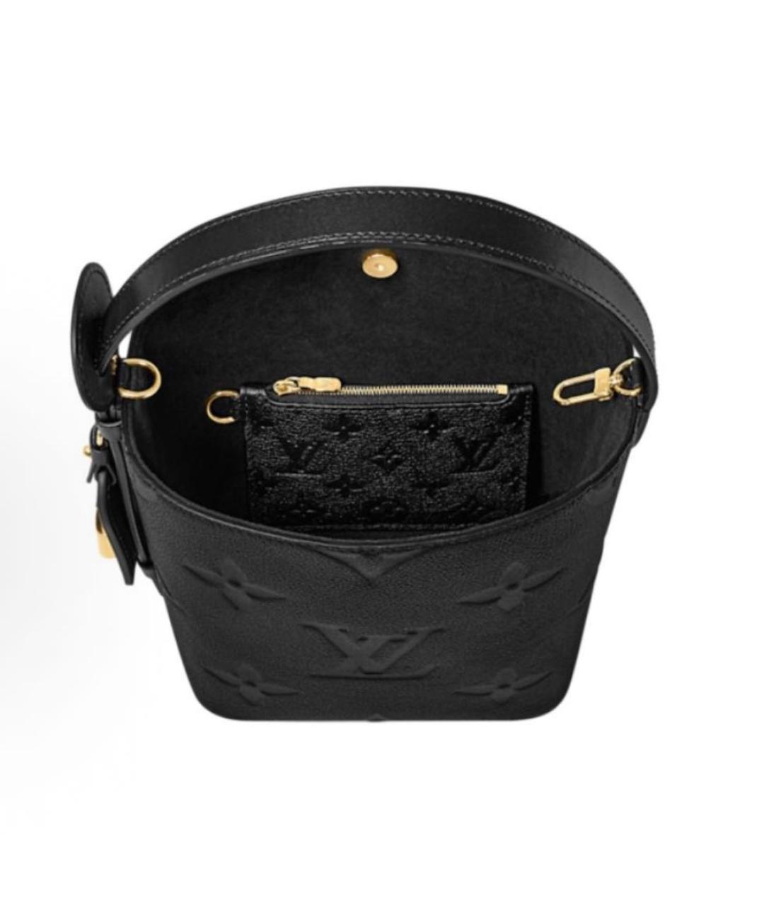 LOUIS VUITTON Черная кожаная сумка тоут, фото 4