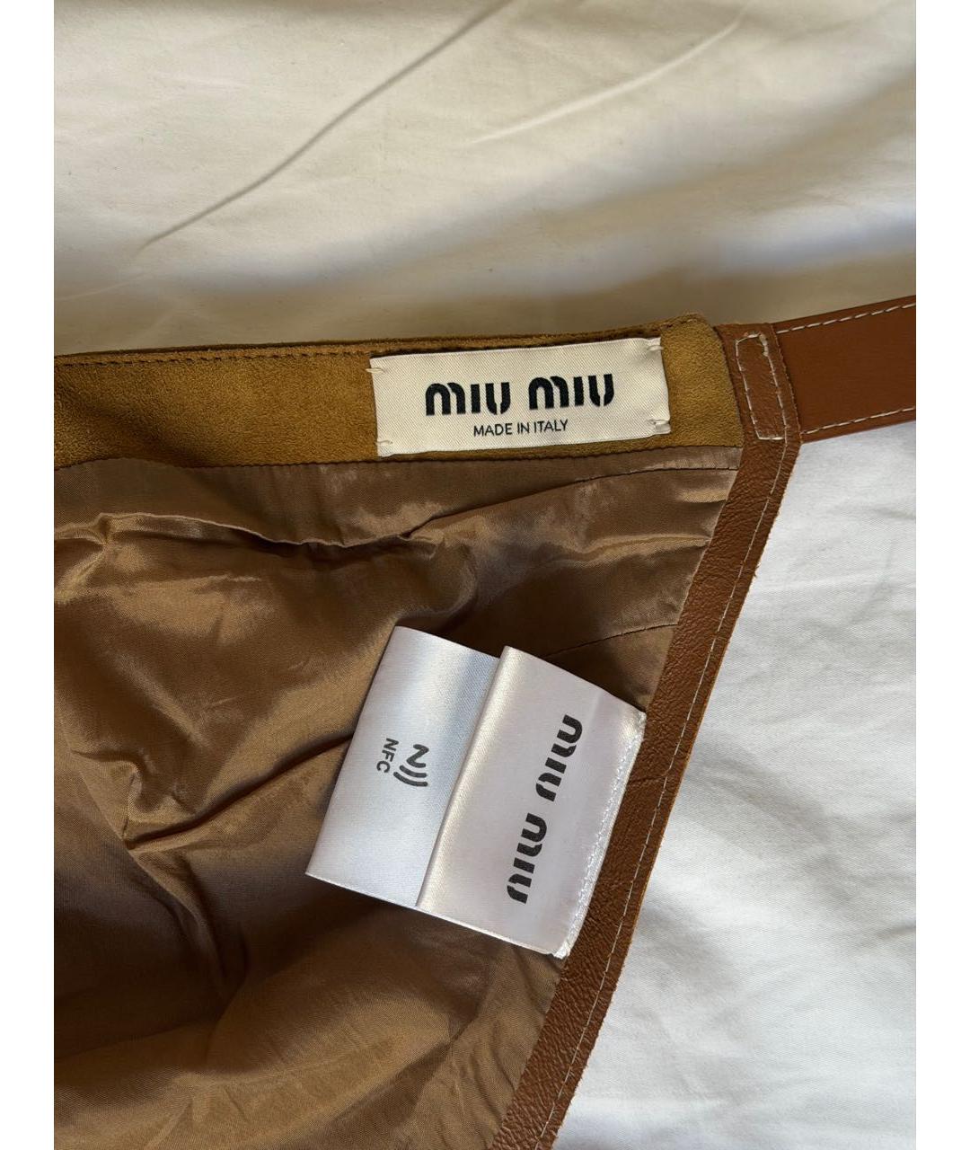 MIU MIU Коричневая замшевая майка, фото 3