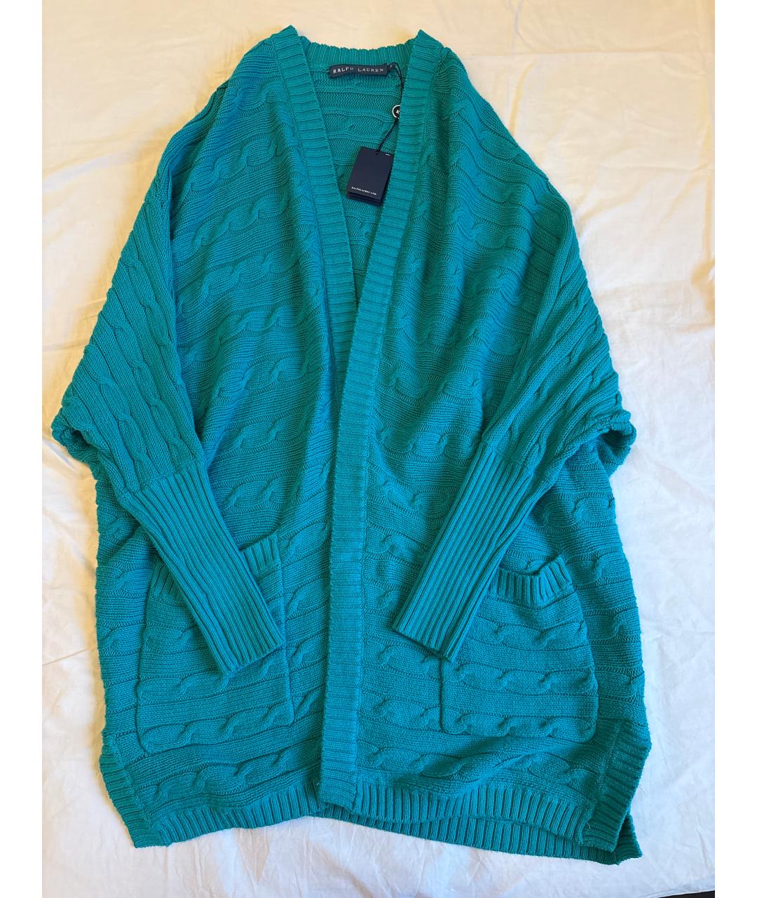 RALPH LAUREN Бирюзовый хлопковый кардиган, фото 4