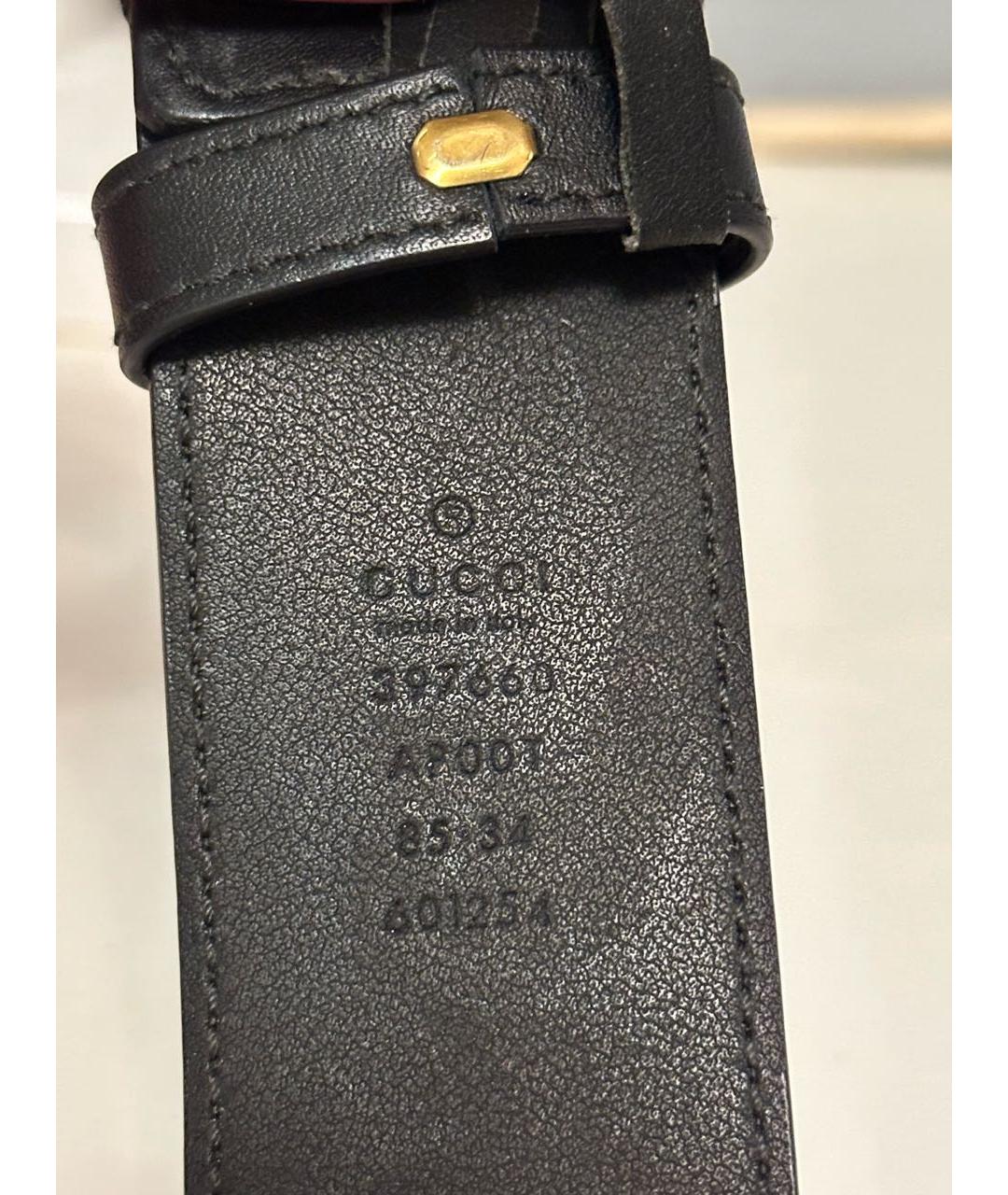GUCCI Черный кожаный ремень, фото 3