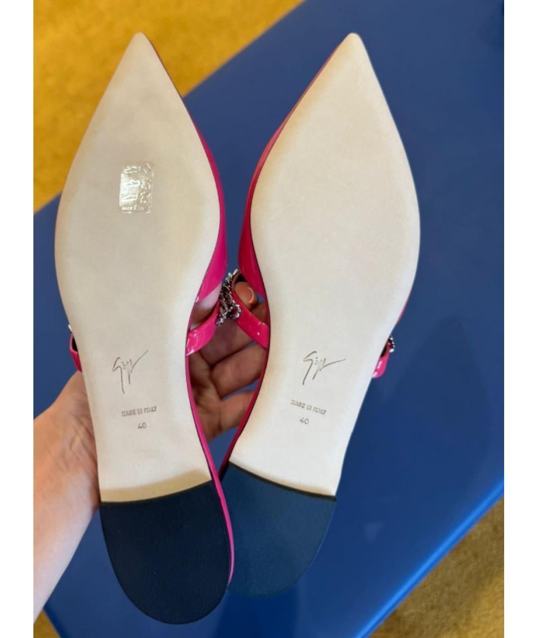 GIUSEPPE ZANOTTI DESIGN Фуксия балетки из лакированной кожи, фото 5