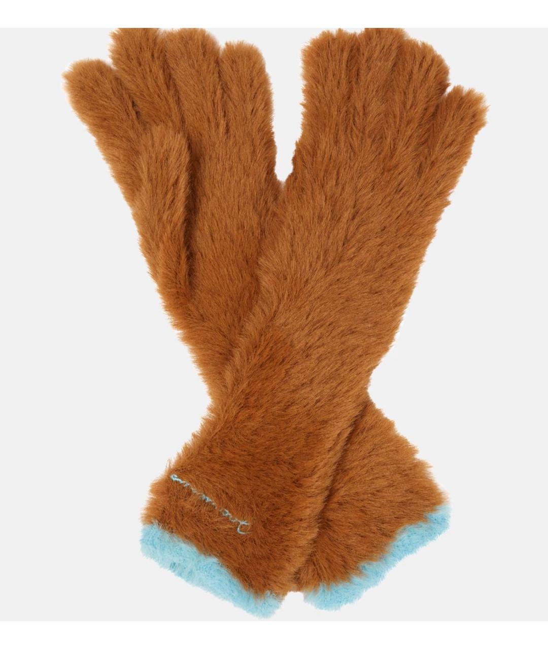 JACQUEMUS Коричневые шерстяные перчатки, фото 4