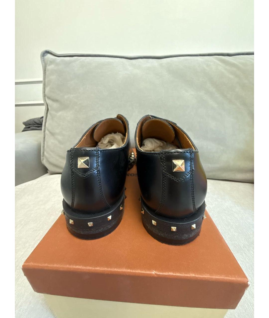 VALENTINO Черные кожаные брогги и оксфорды, фото 4