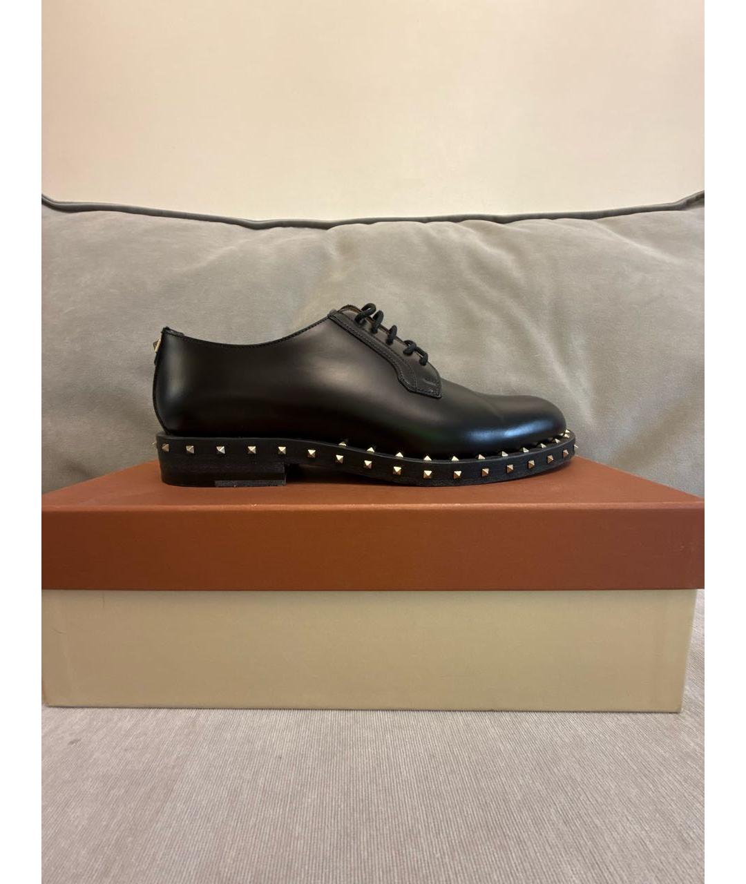 VALENTINO Черные кожаные брогги и оксфорды, фото 5