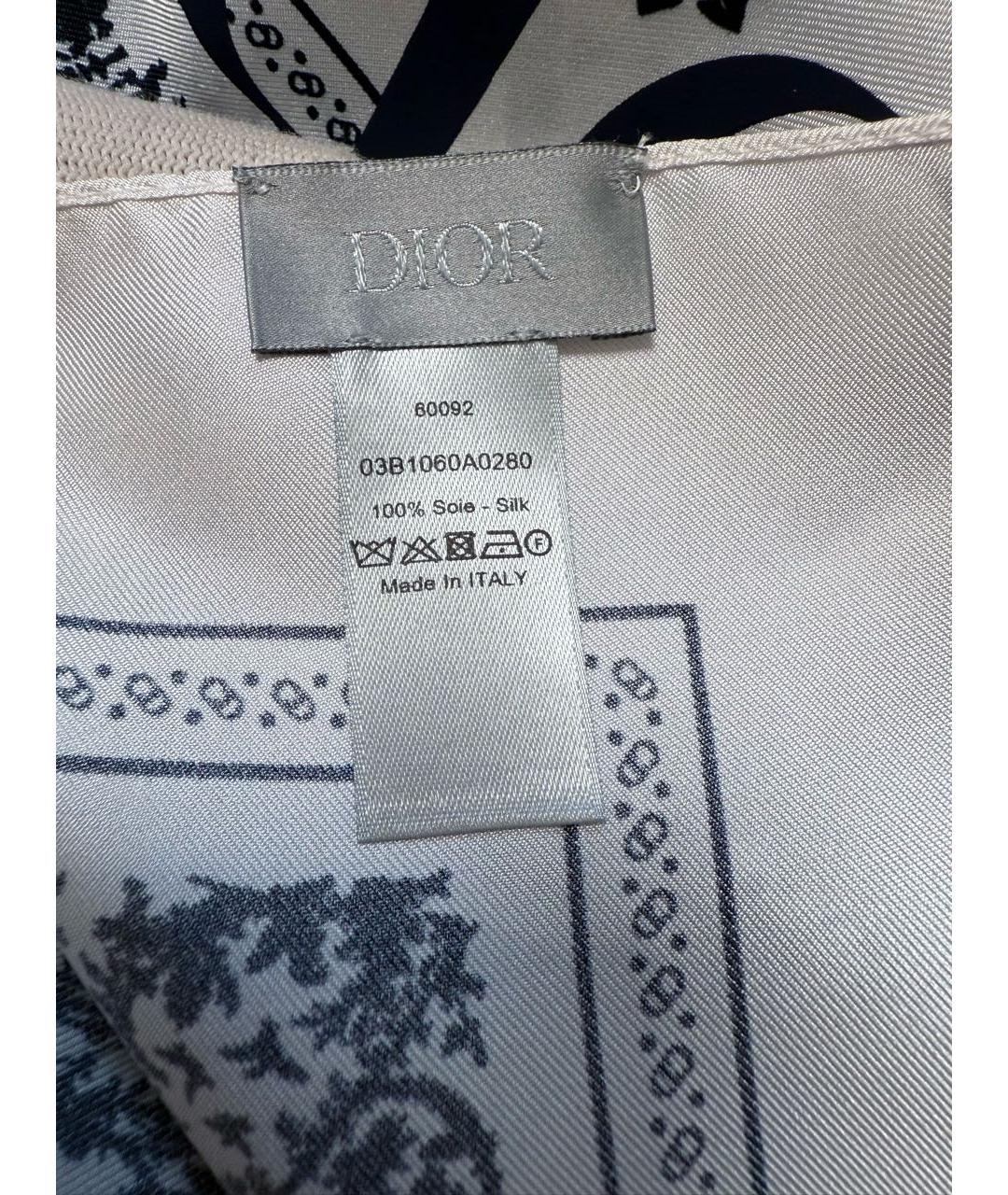 CHRISTIAN DIOR Белый шелковый платок, фото 6