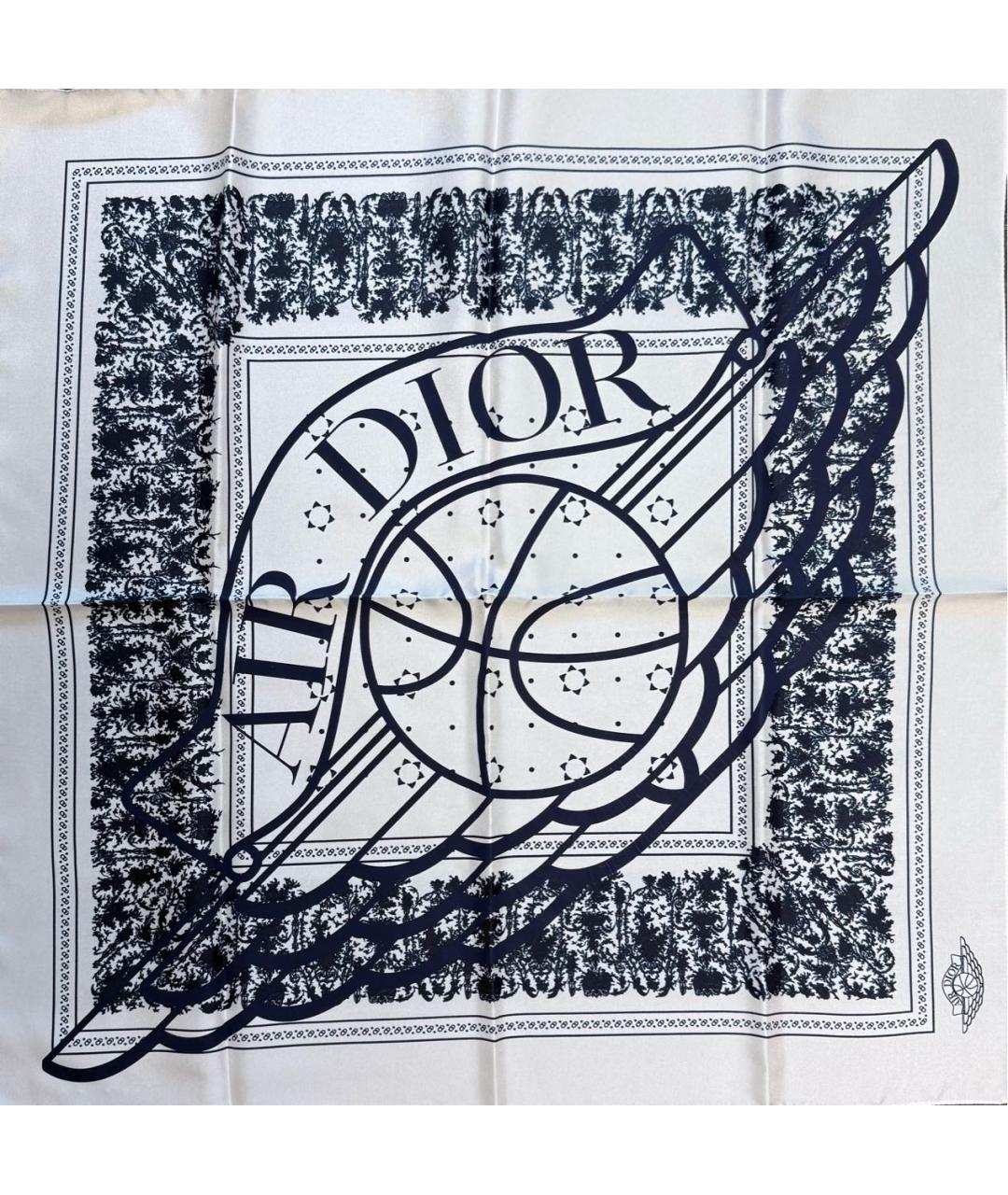 CHRISTIAN DIOR Белый шелковый платок, фото 9
