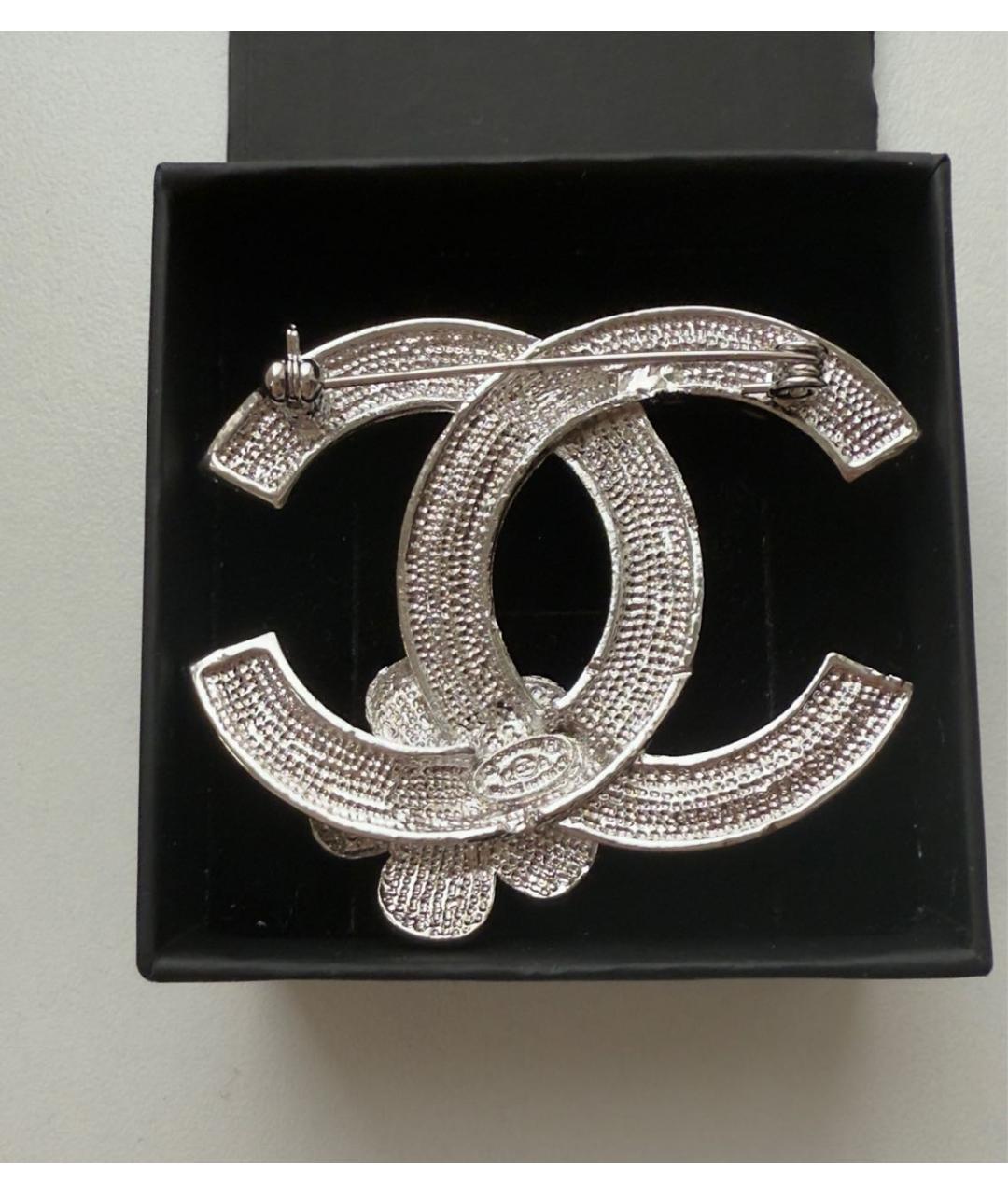 CHANEL Серебряная металлическая булавка / брошь, фото 2