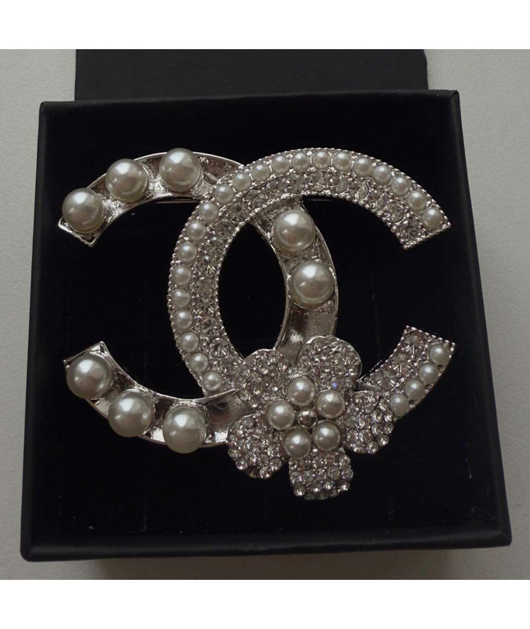 CHANEL Серебряная металлическая булавка / брошь, фото 3