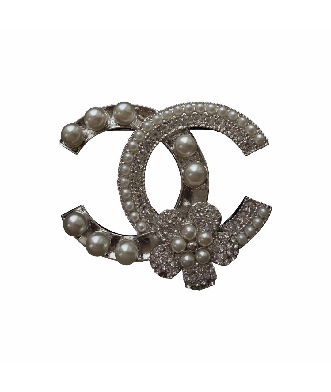 CHANEL Серебряная металлическая булавка / брошь, фото 1