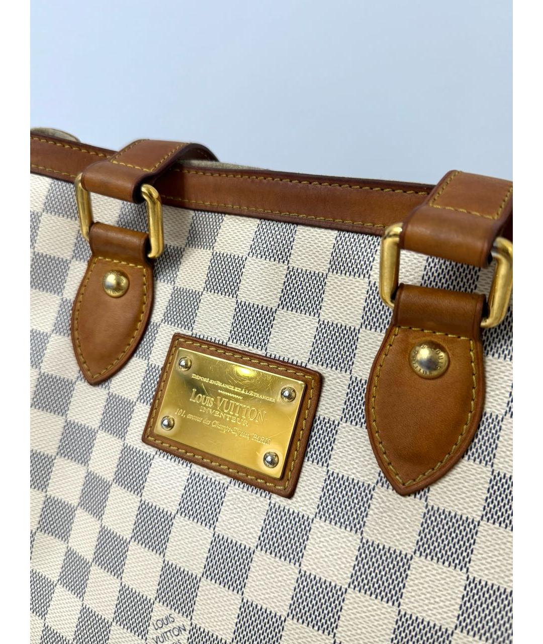 LOUIS VUITTON Белая кожаная сумка с короткими ручками, фото 4