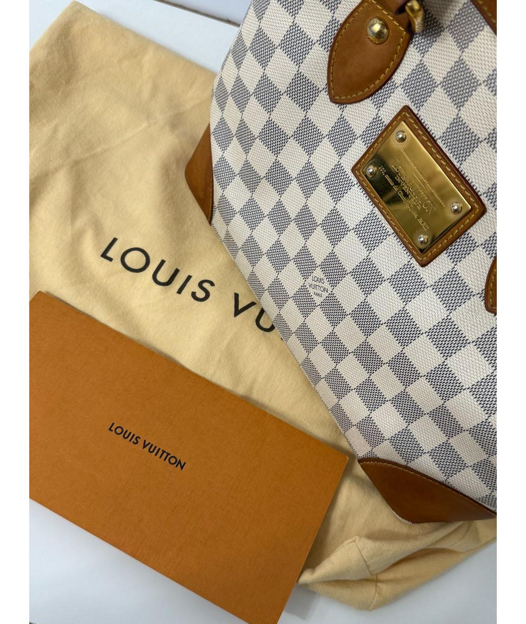 LOUIS VUITTON Белая кожаная сумка с короткими ручками, фото 2