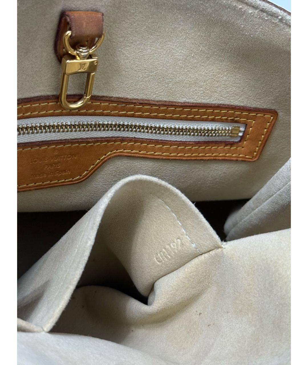 LOUIS VUITTON Белая кожаная сумка с короткими ручками, фото 6