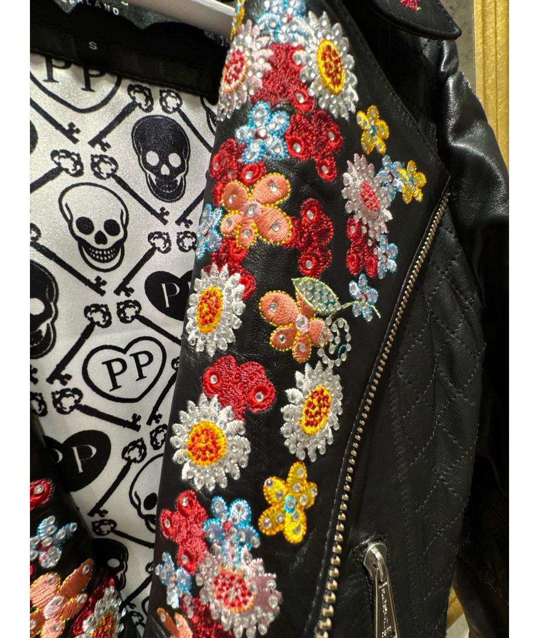 PHILIPP PLEIN Черная кожаная куртка, фото 4