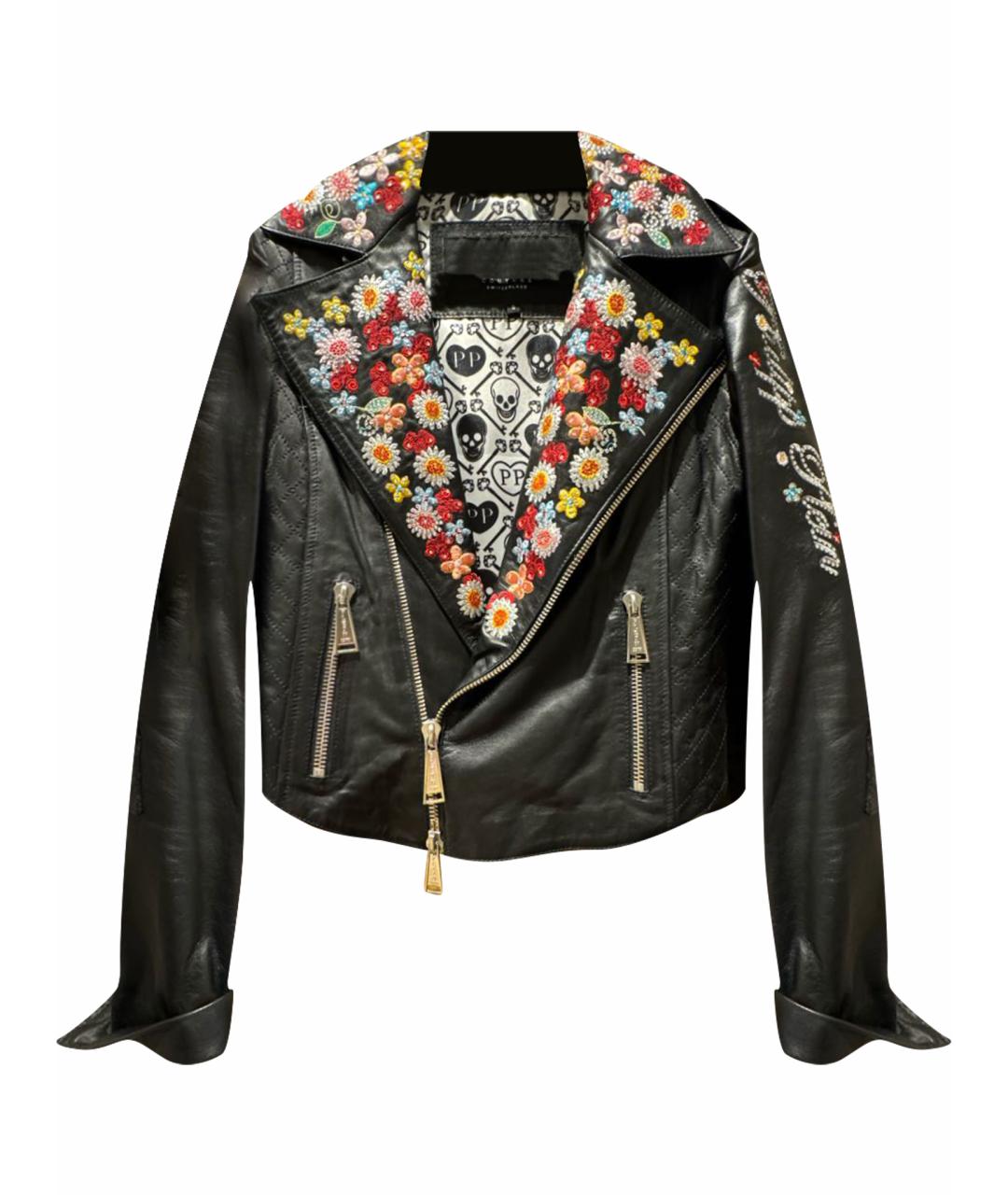 PHILIPP PLEIN Черная кожаная куртка, фото 1