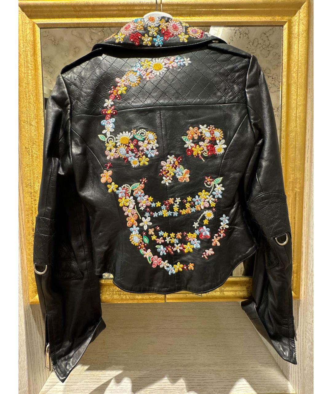 PHILIPP PLEIN Черная кожаная куртка, фото 2