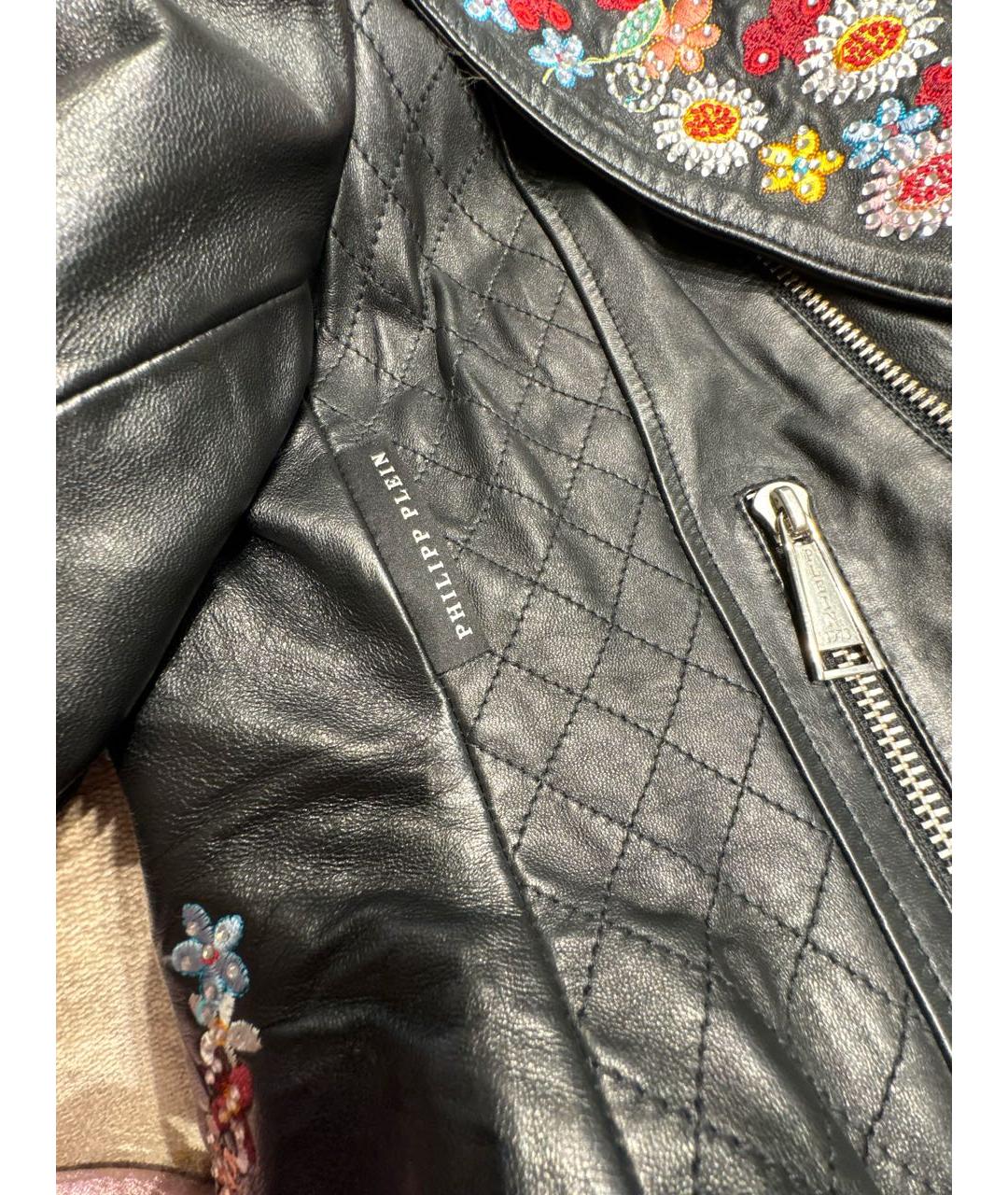 PHILIPP PLEIN Черная кожаная куртка, фото 5