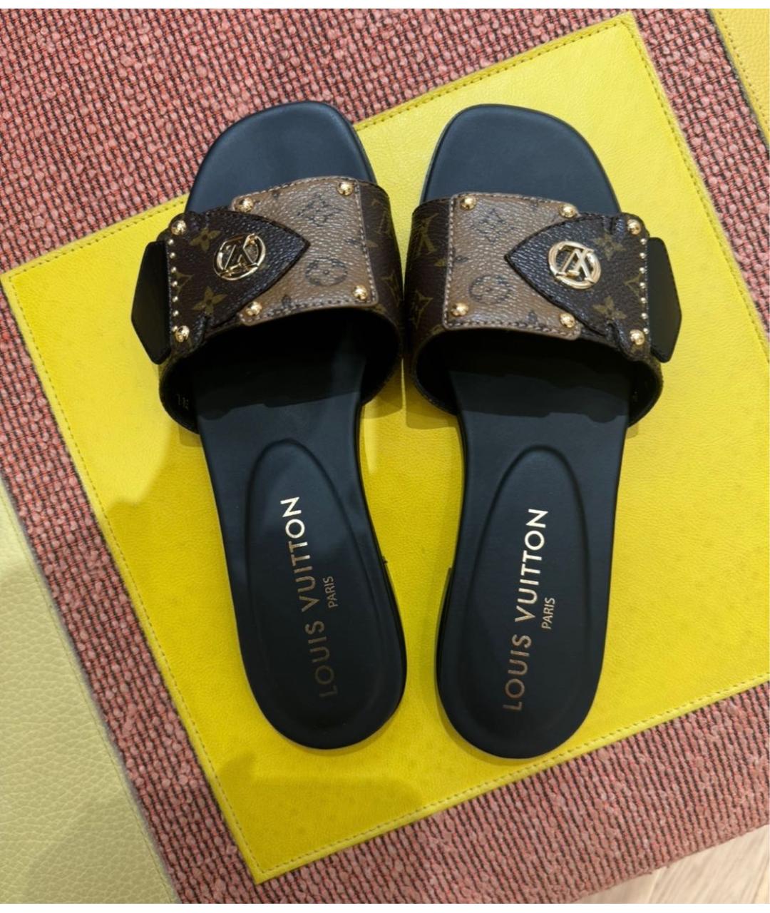 LOUIS VUITTON Коричневые мюли, фото 8