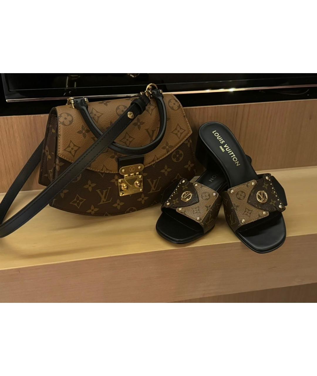 LOUIS VUITTON Коричневые мюли, фото 7