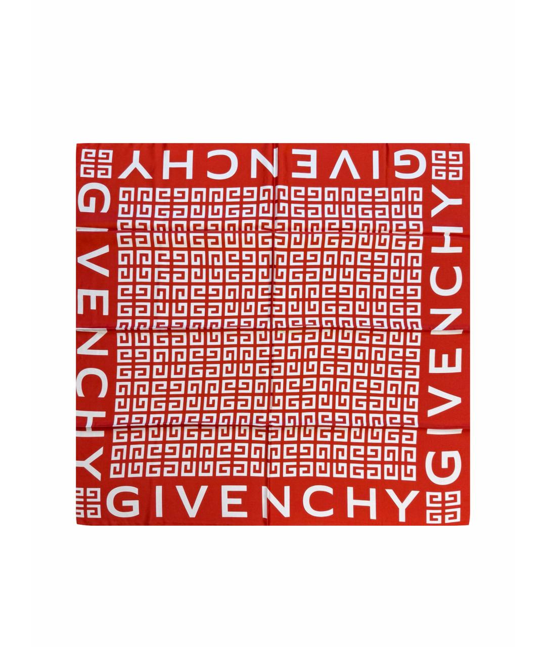GIVENCHY Красный шелковый платок, фото 1