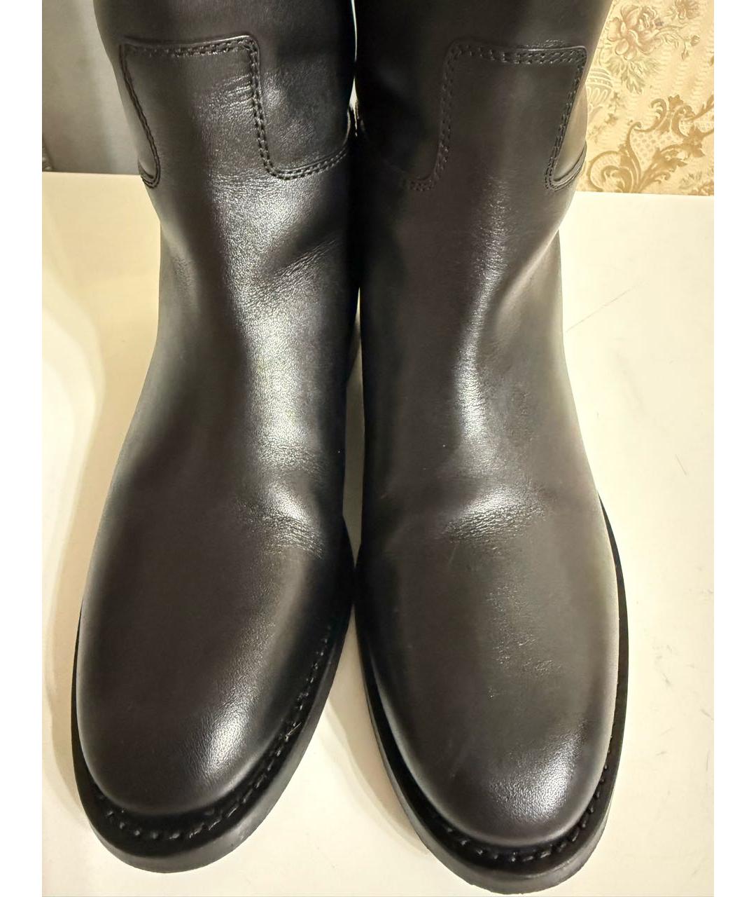CELINE Черные кожаные сапоги, фото 3