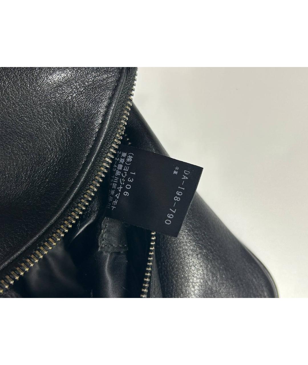 YOHJI YAMAMOTO Черная кожаная сумка на плечо, фото 9