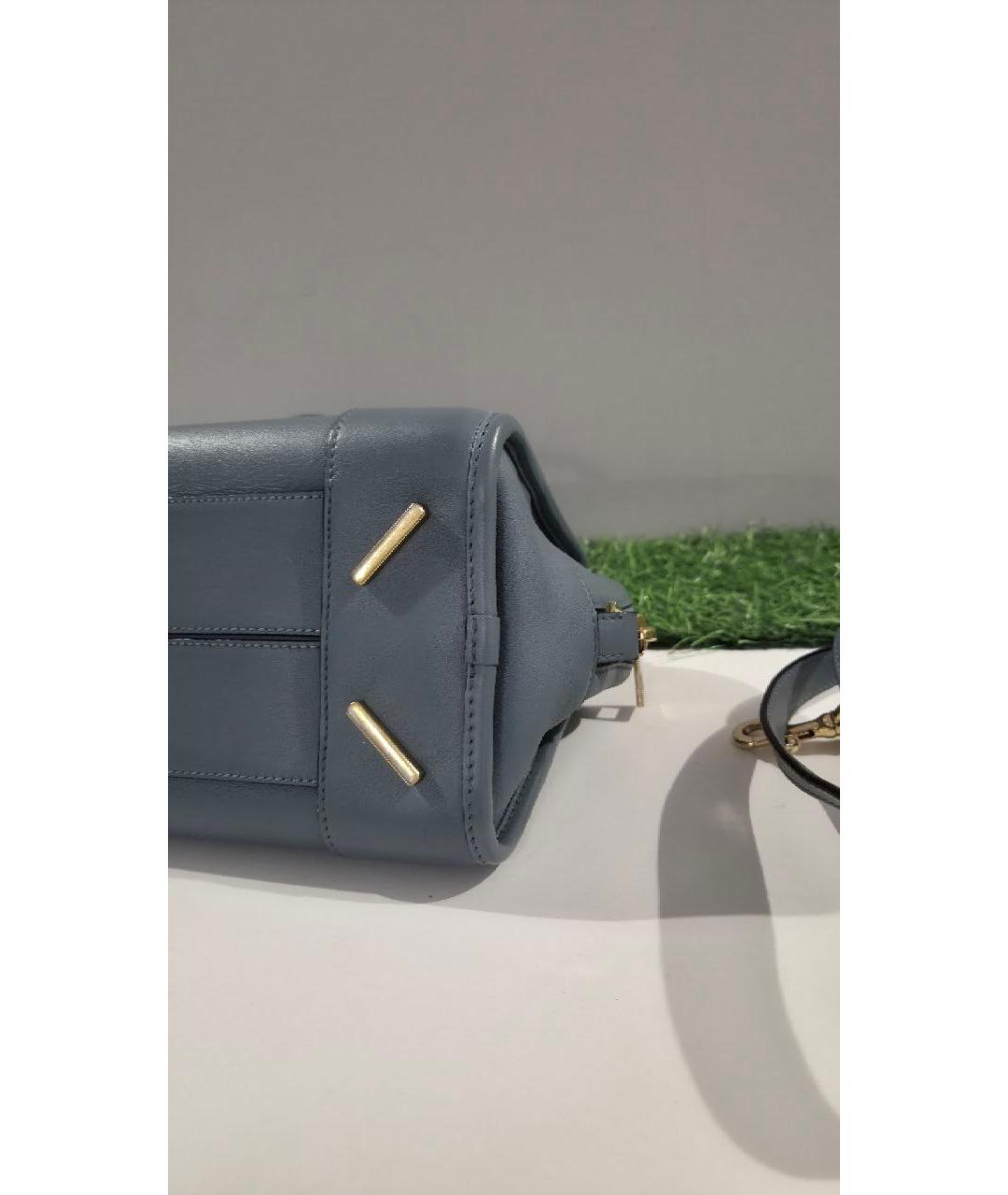 LOEWE Голубая кожаная сумка с короткими ручками, фото 6