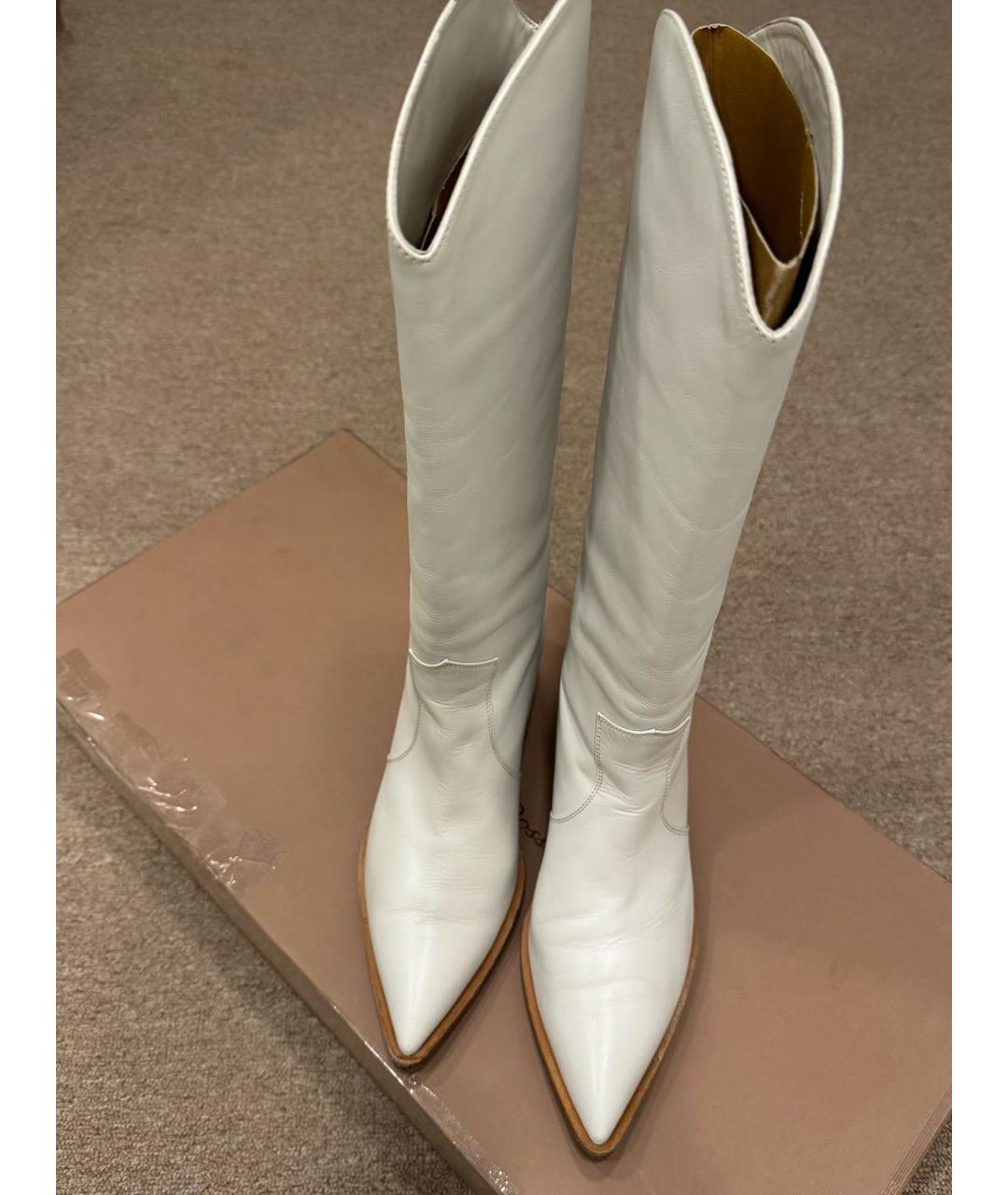GIANVITO ROSSI Белые кожаные сапоги, фото 8