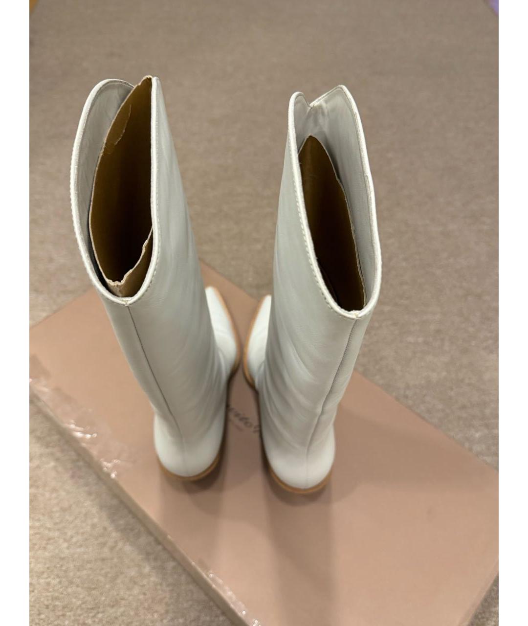 GIANVITO ROSSI Белые кожаные сапоги, фото 4