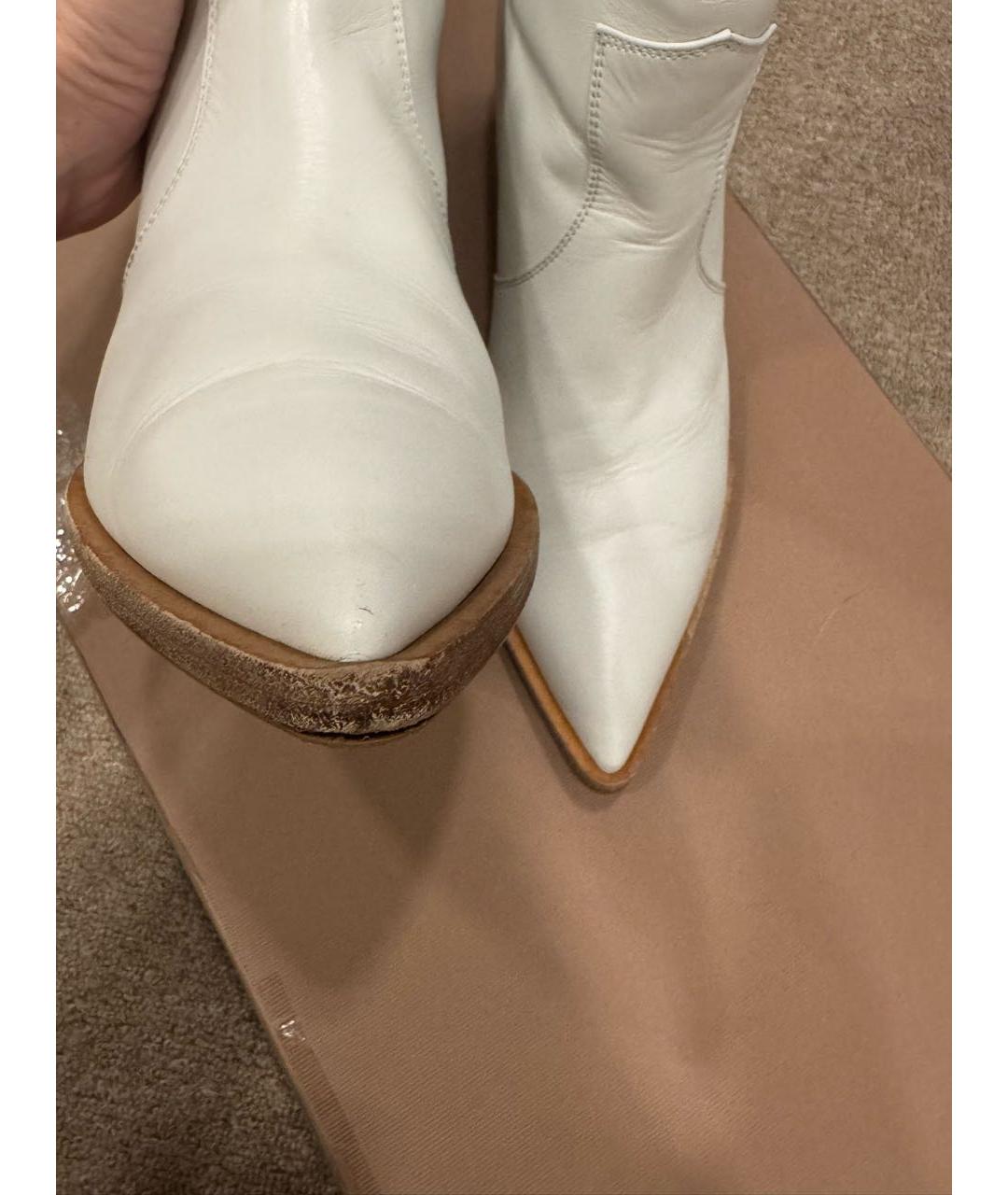 GIANVITO ROSSI Белые кожаные сапоги, фото 7