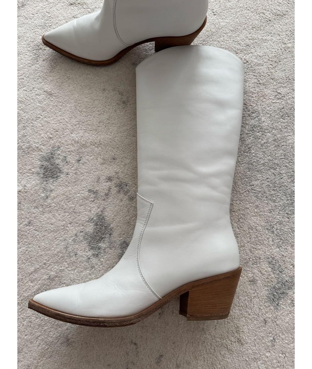 GIANVITO ROSSI Белые кожаные сапоги, фото 9
