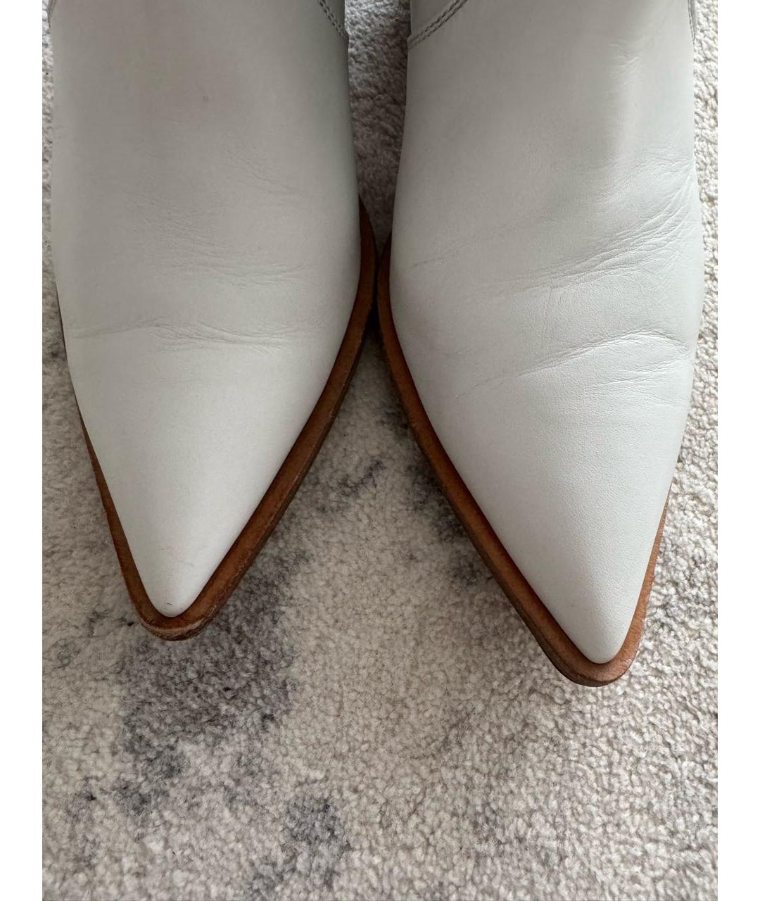 GIANVITO ROSSI Белые кожаные сапоги, фото 3