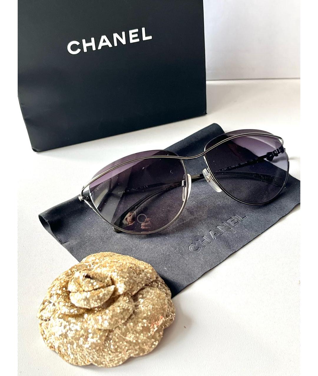 CHANEL Синие металлические солнцезащитные очки, фото 8