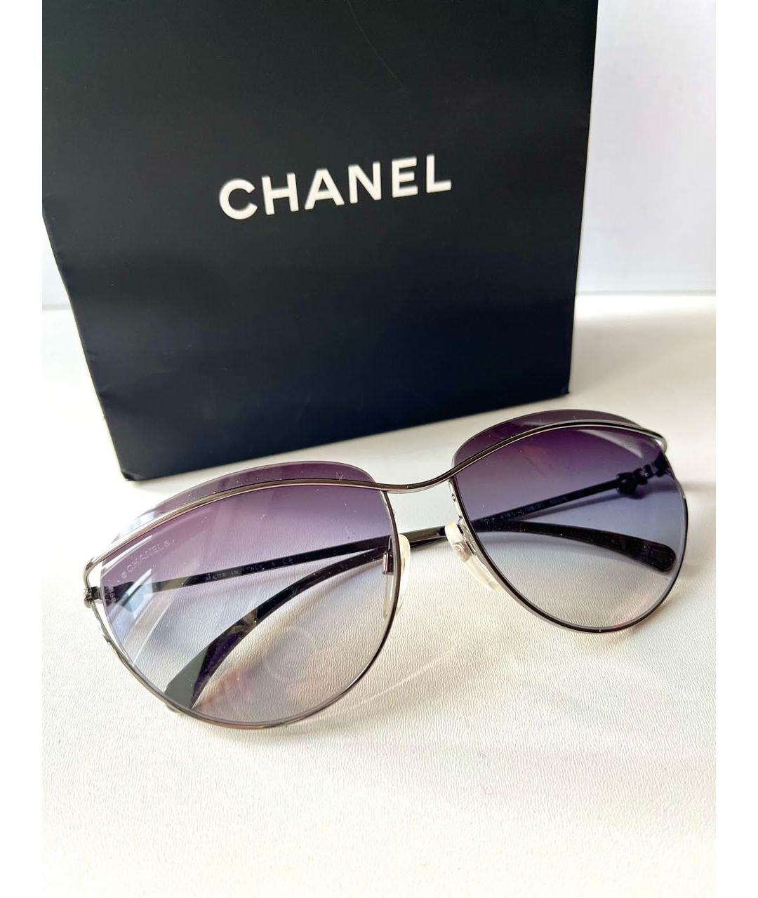 CHANEL Синие металлические солнцезащитные очки, фото 9