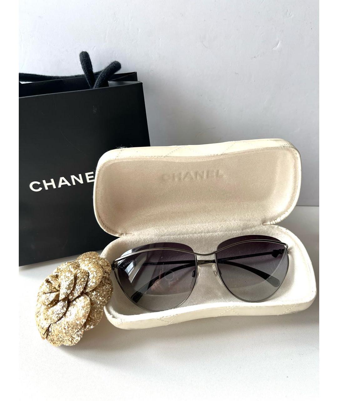 CHANEL Синие металлические солнцезащитные очки, фото 2