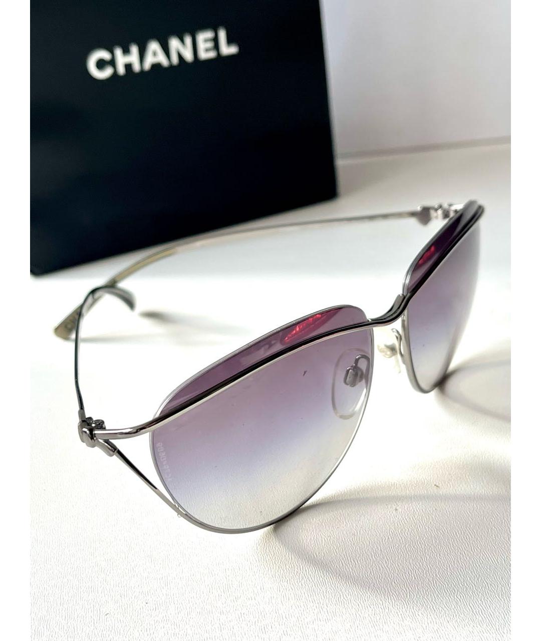 CHANEL Синие металлические солнцезащитные очки, фото 7