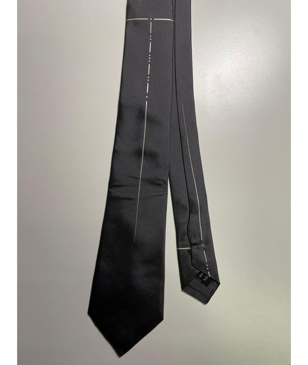 YOHJI YAMAMOTO Серый шелковый галстук, фото 2