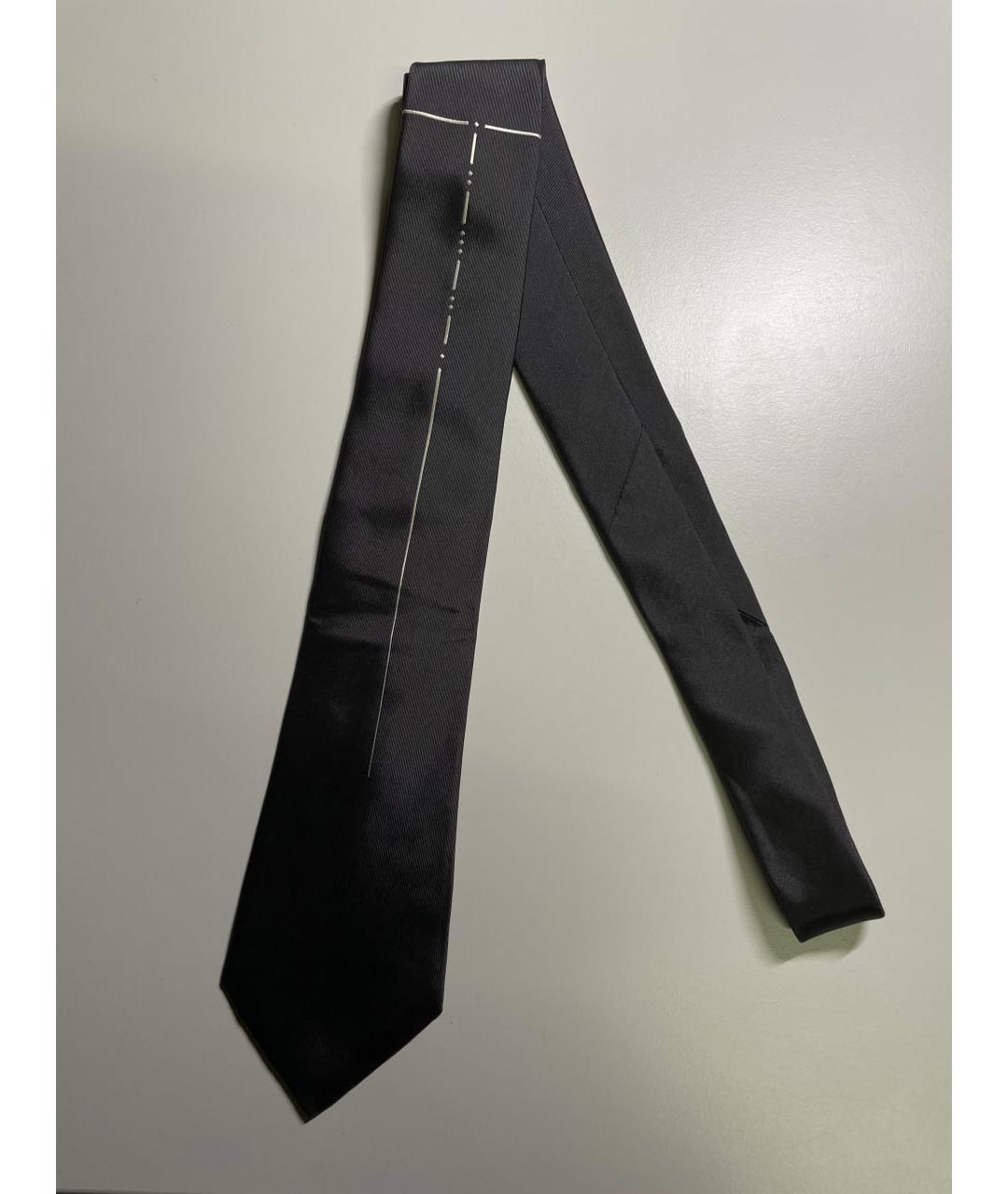YOHJI YAMAMOTO Серый шелковый галстук, фото 6