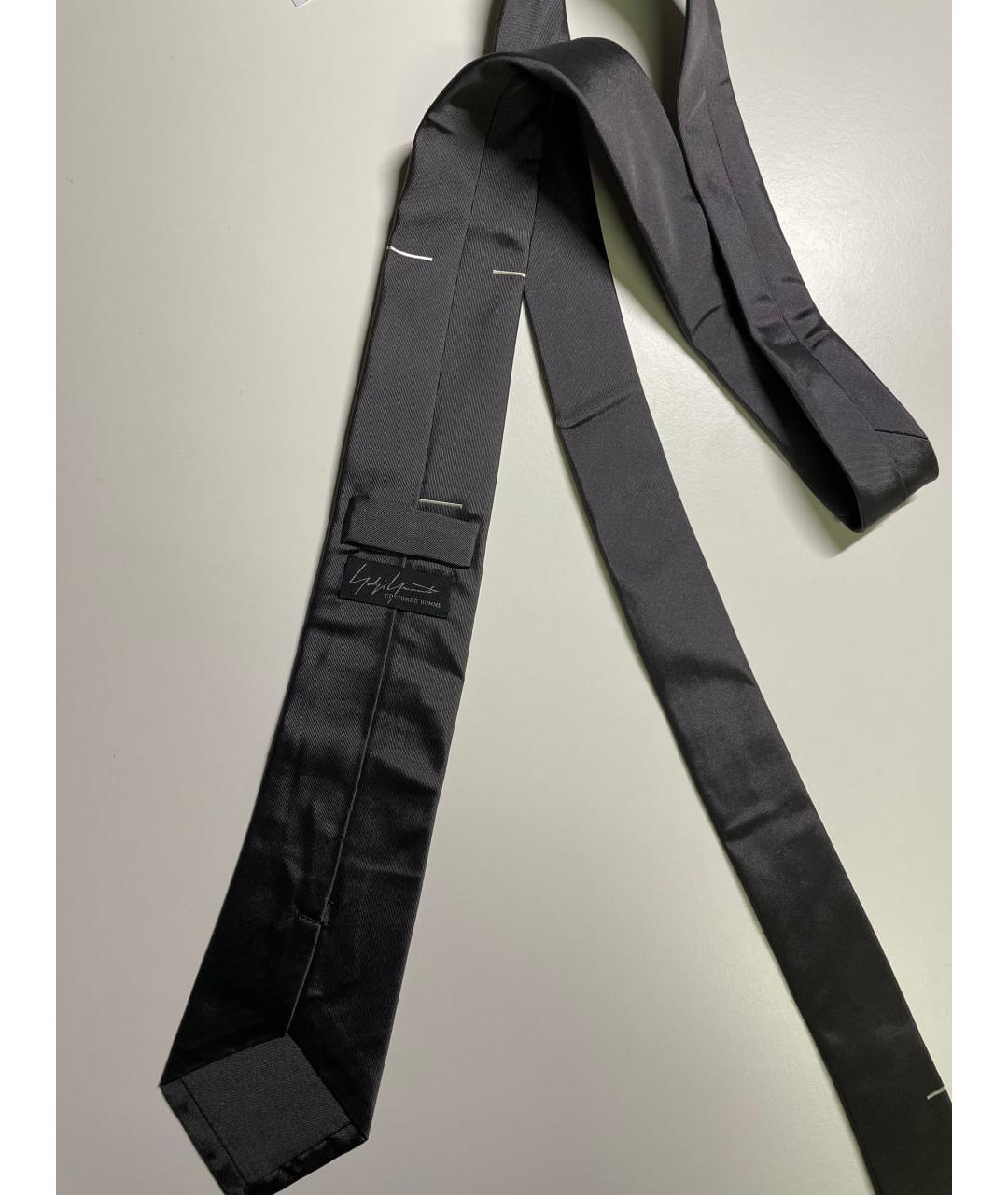 YOHJI YAMAMOTO Серый шелковый галстук, фото 3