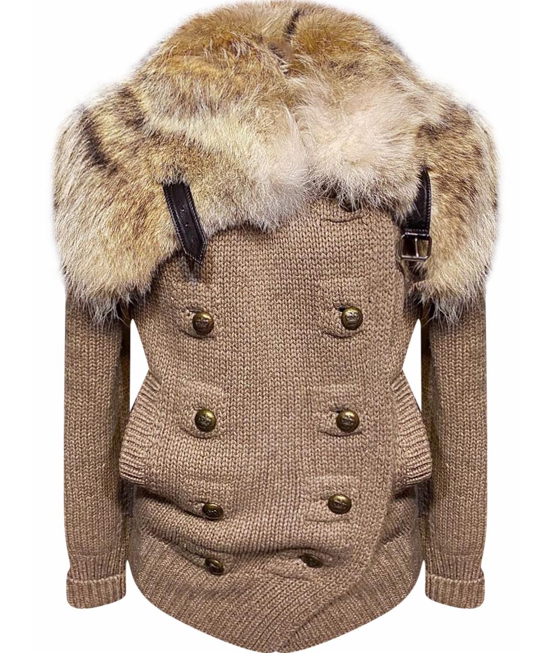 ALEXANDER MCQUEEN Бежевый шерстяной кардиган, фото 1