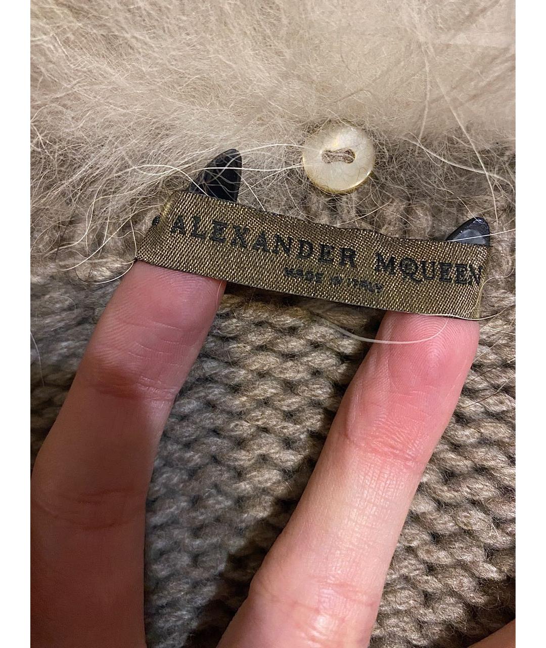 ALEXANDER MCQUEEN Бежевый шерстяной кардиган, фото 3