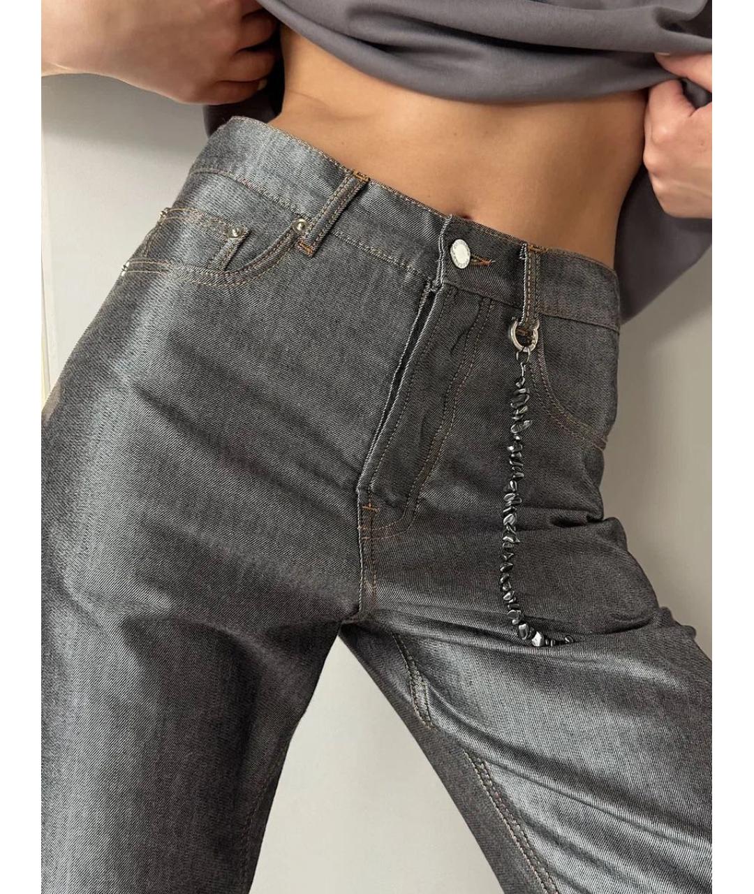 DARKPARK Серые хлопковые прямые джинсы, фото 4