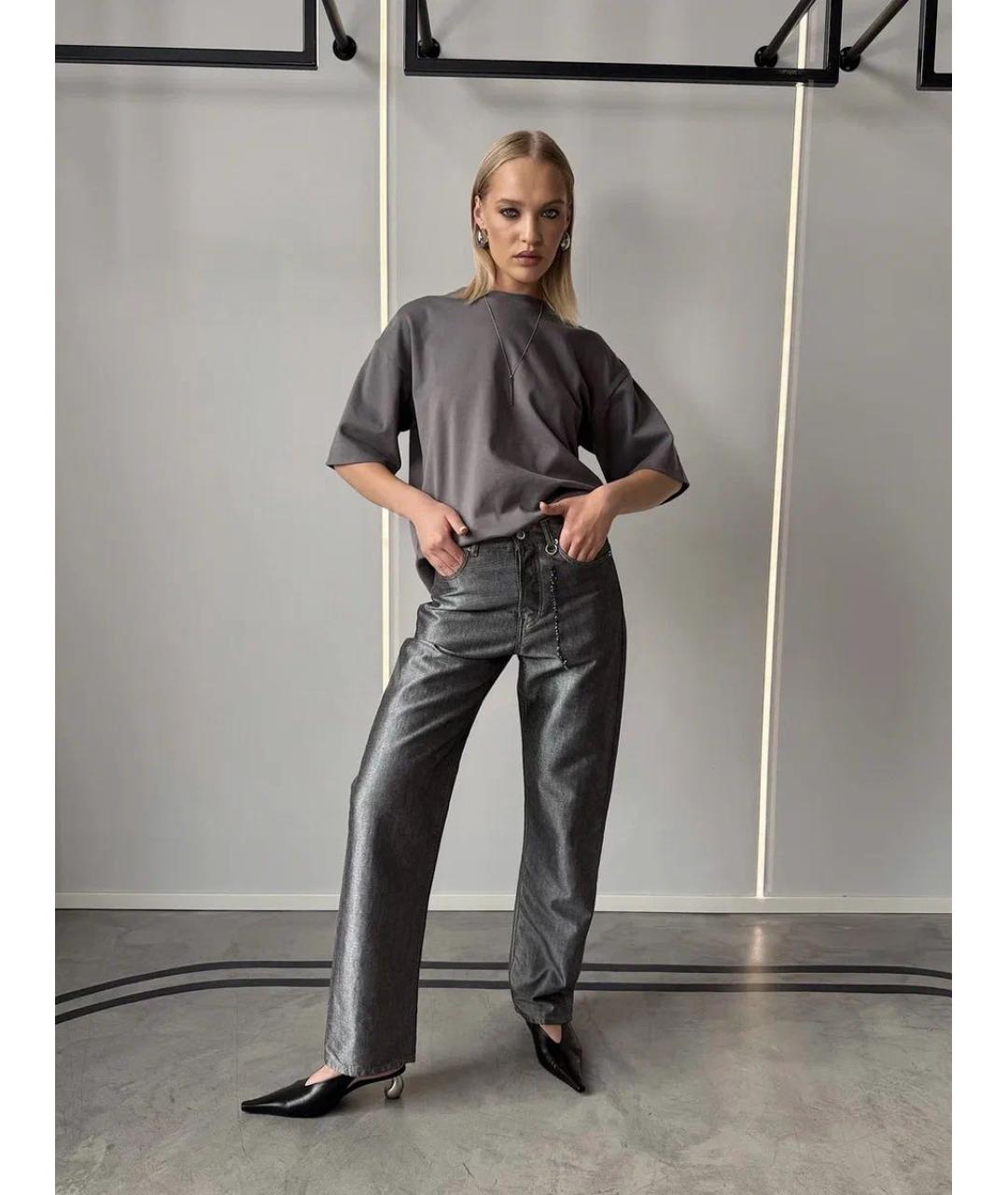 DARKPARK Серые хлопковые прямые джинсы, фото 2