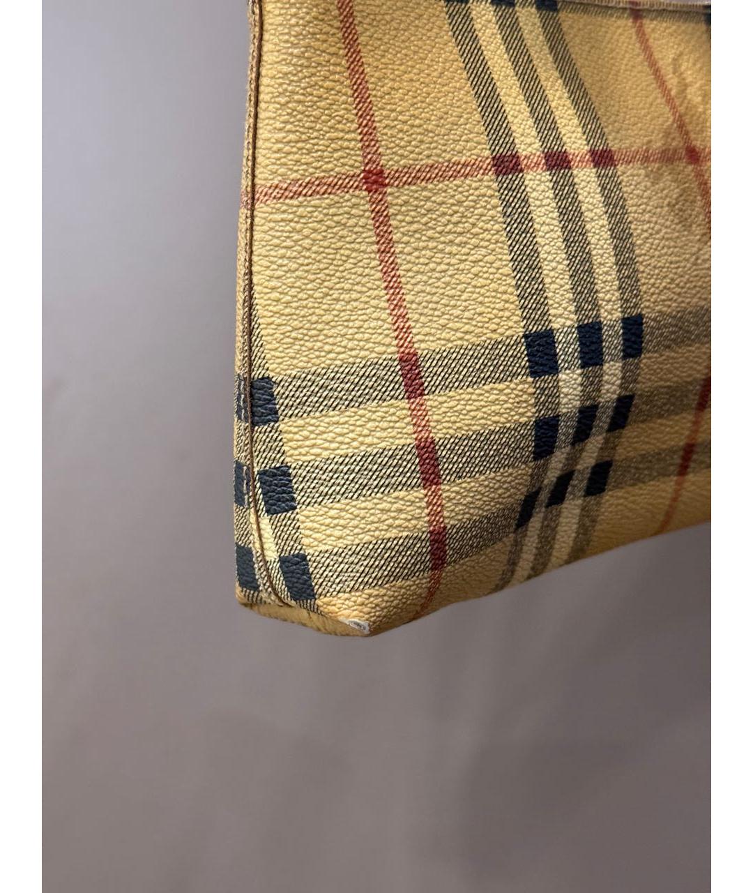 BURBERRY Коричневая кожаная сумка с короткими ручками, фото 5
