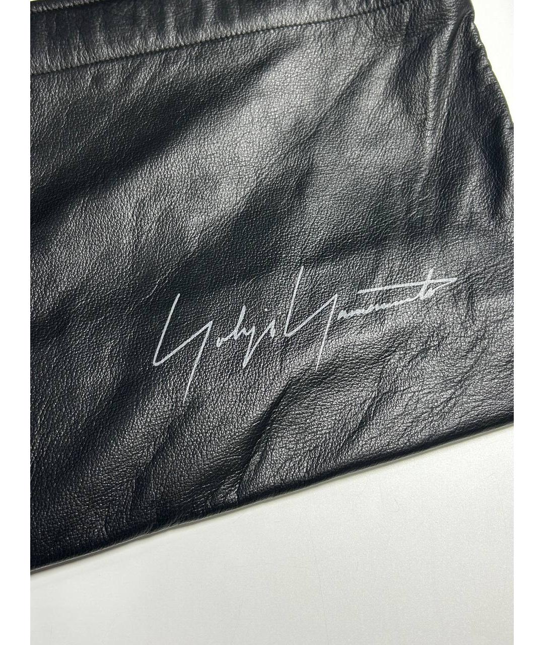 YOHJI YAMAMOTO Черная кожаная сумка на плечо, фото 2