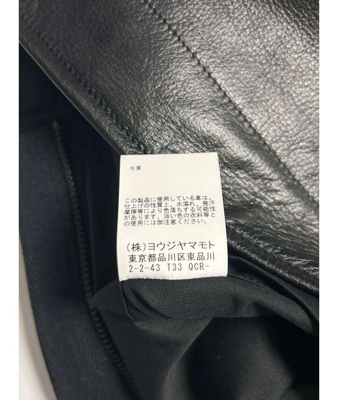 YOHJI YAMAMOTO Черная кожаная сумка на плечо, фото 9