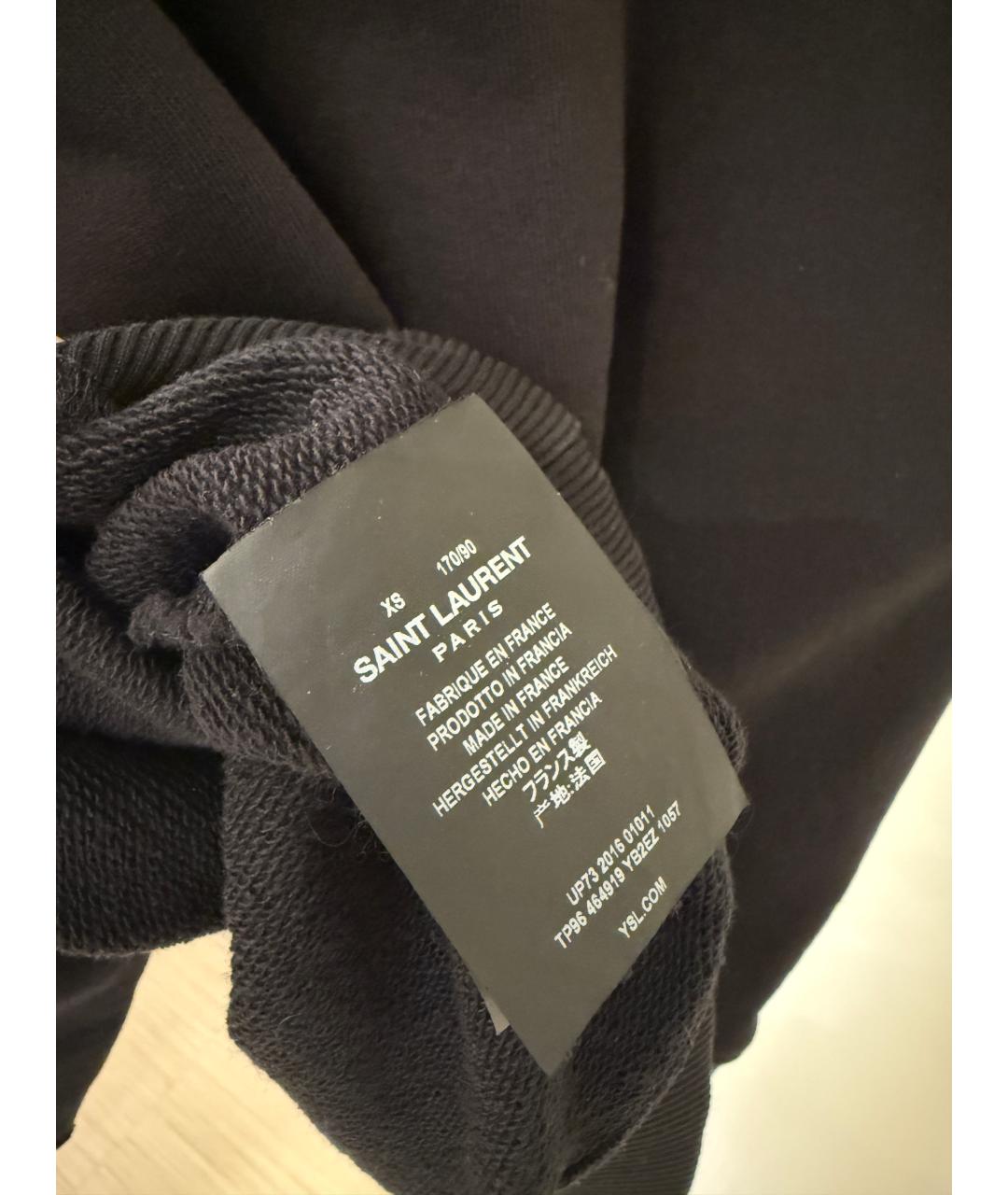 SAINT LAURENT Черная хлопковая футболка, фото 4