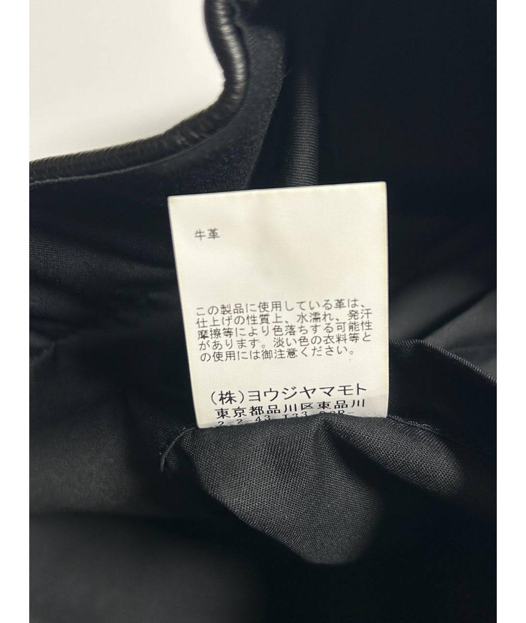 YOHJI YAMAMOTO Черная кожаная сумка на плечо, фото 7