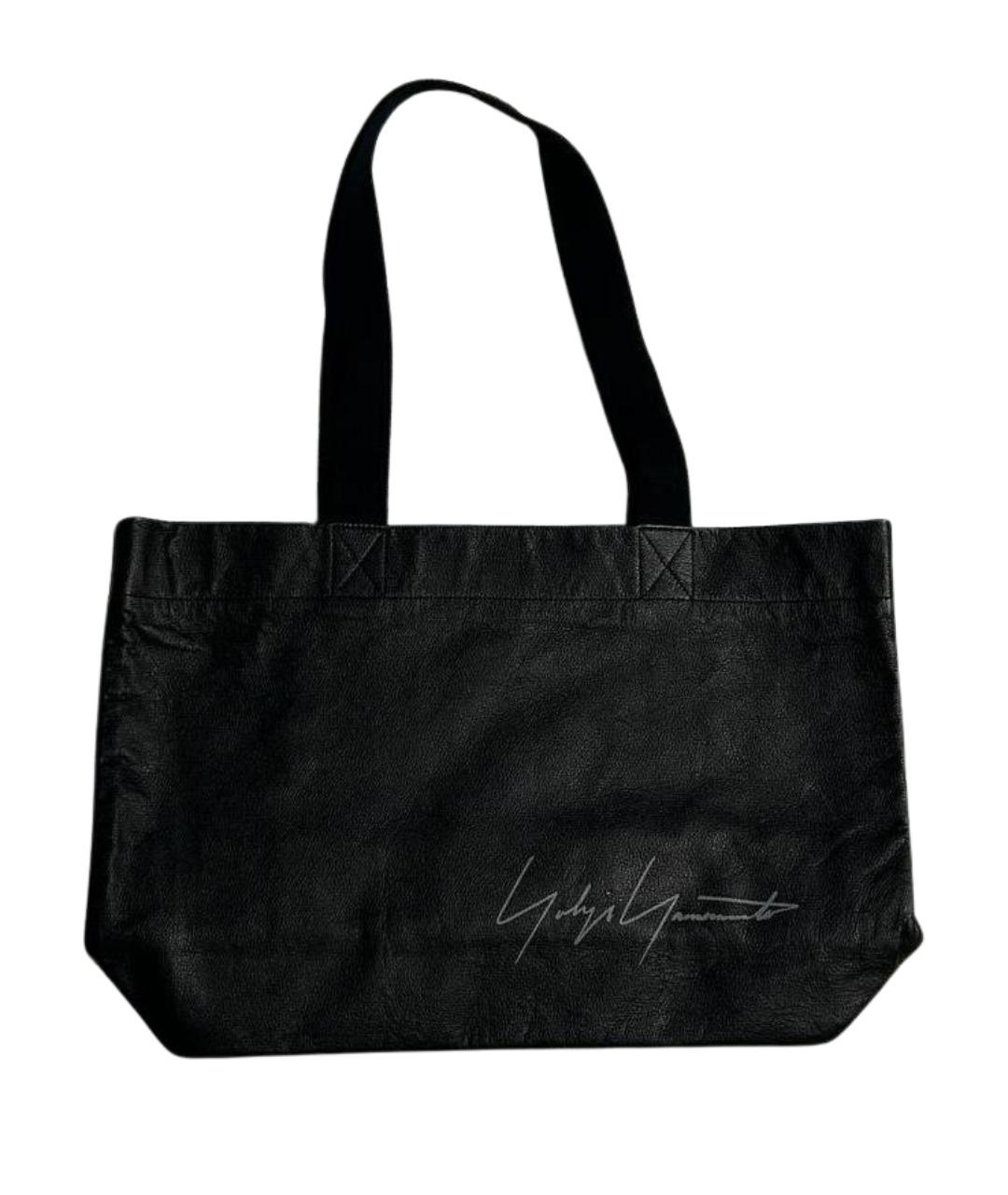 YOHJI YAMAMOTO Черная кожаная сумка на плечо, фото 1