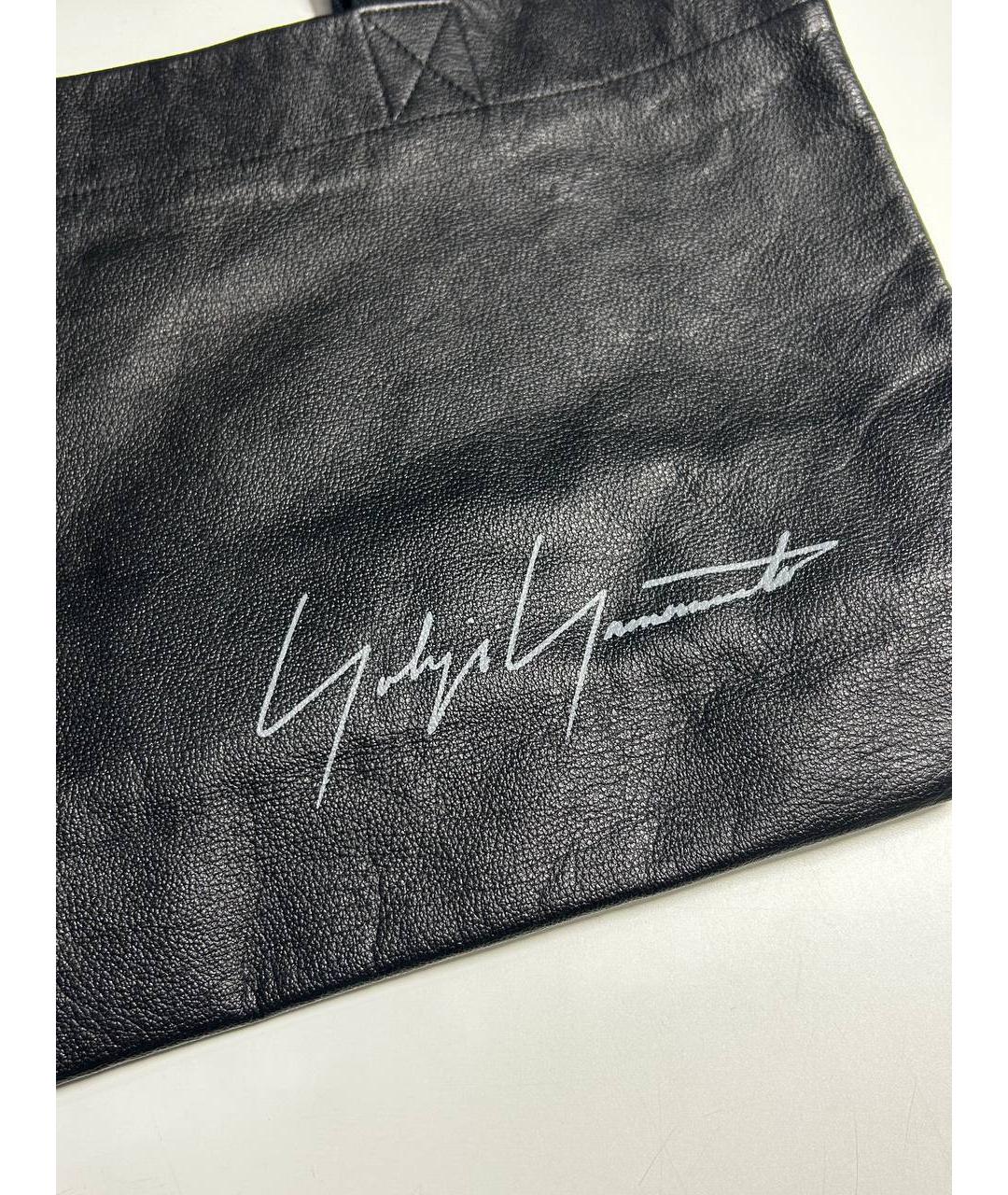 YOHJI YAMAMOTO Черная кожаная сумка на плечо, фото 2
